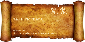 Maul Norbert névjegykártya